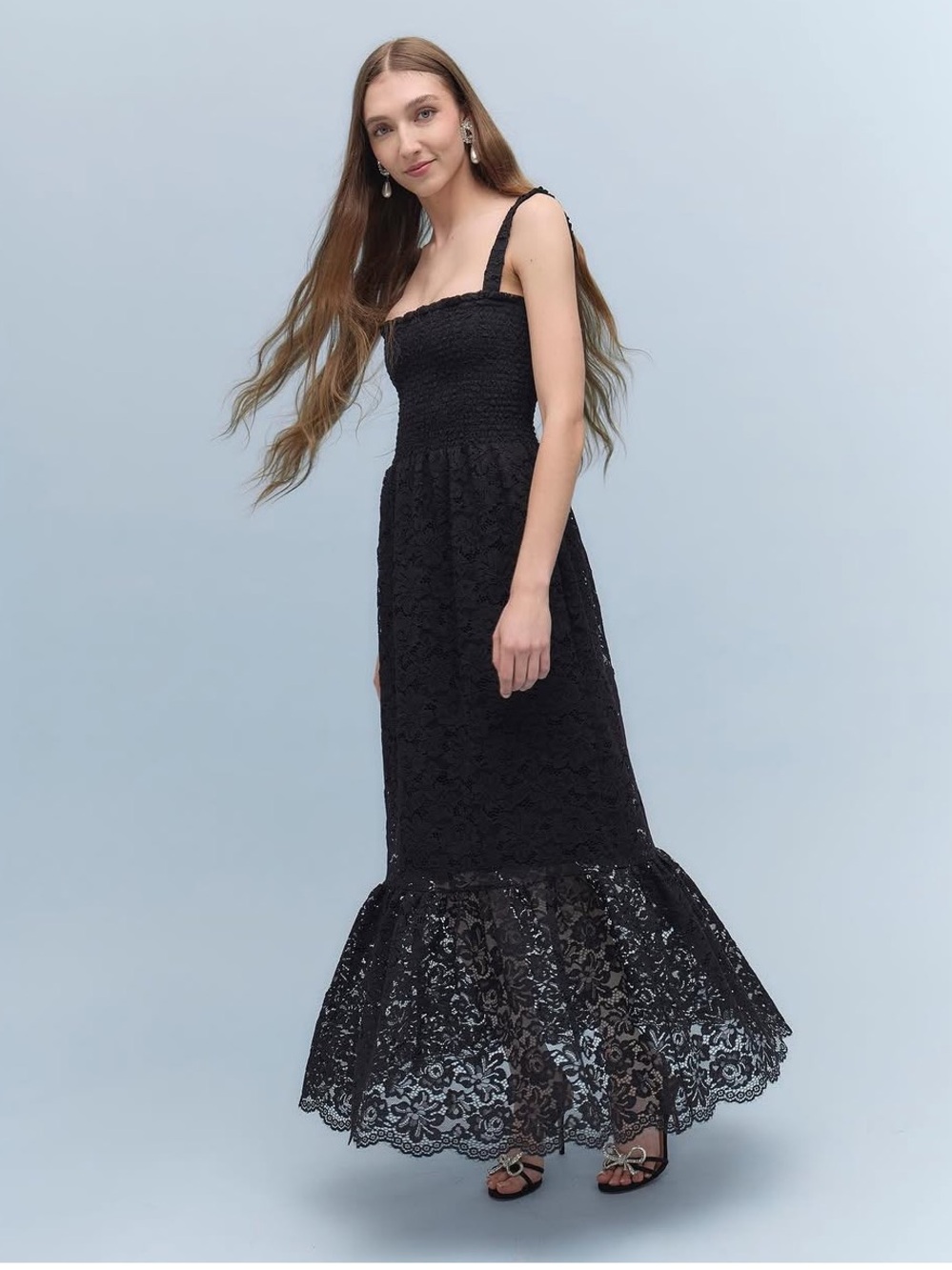 NWOT Hill House Home The Lace Anjuli Nap Dress Black